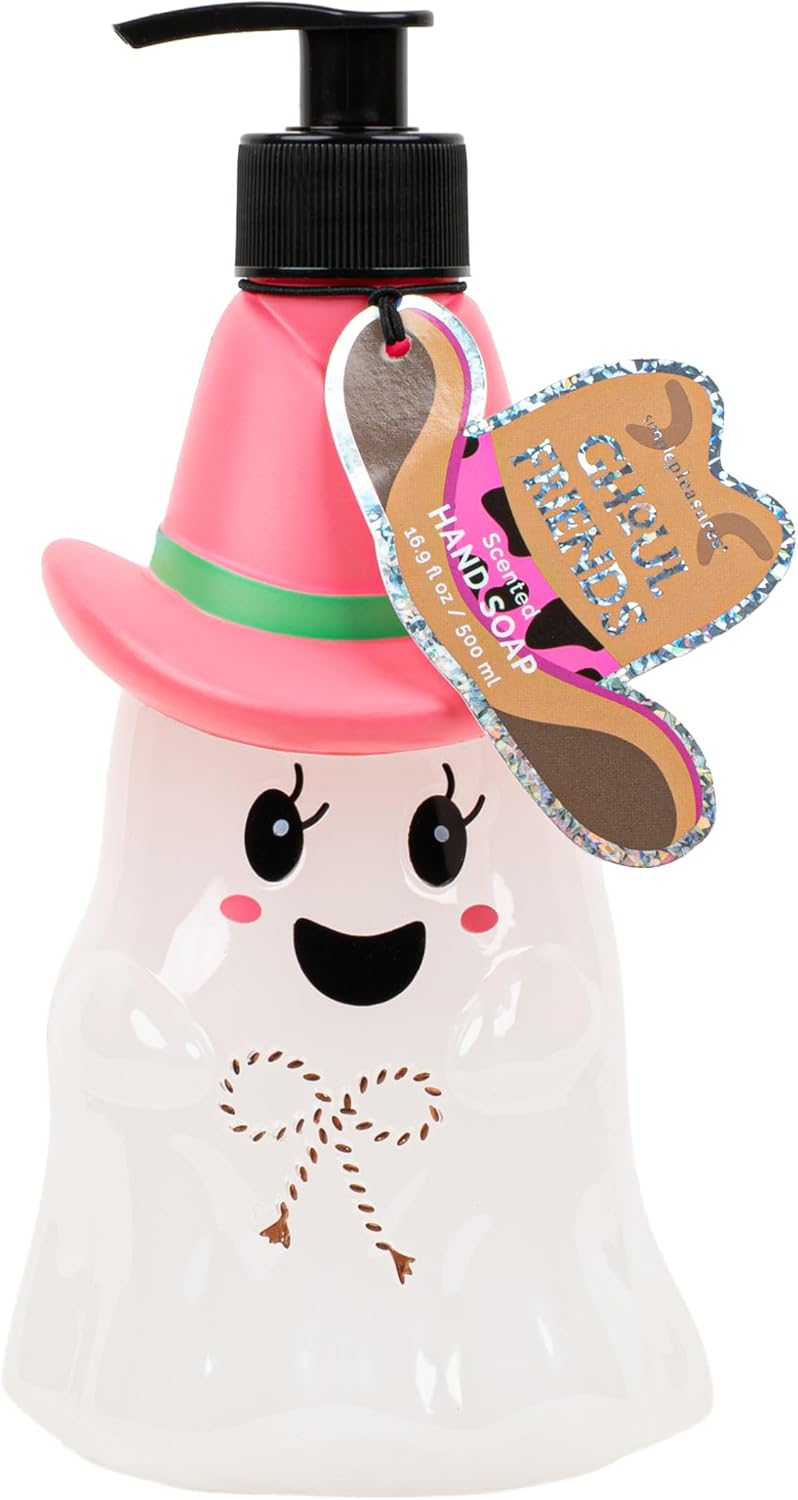 simple pleasures Hocus Pocus Cowboy Ghost Sweet Vanilla Scented Liquid Hand Soap Dispenser - Autumn & Halloween Novelty Decorative Refillable Hand Pump for Kitchen Countertops and Bathroom Sinks - Image 1